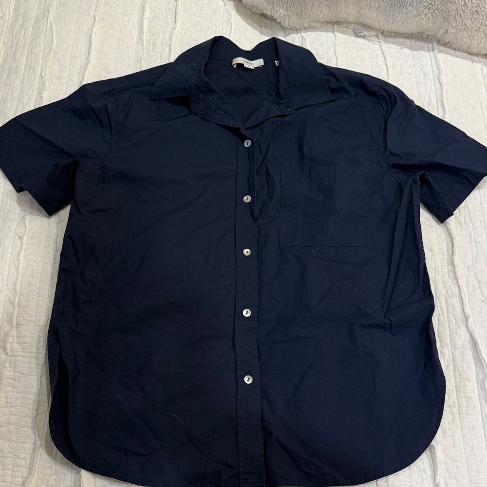 Vince Dark Blue Casual Button Down Shirt